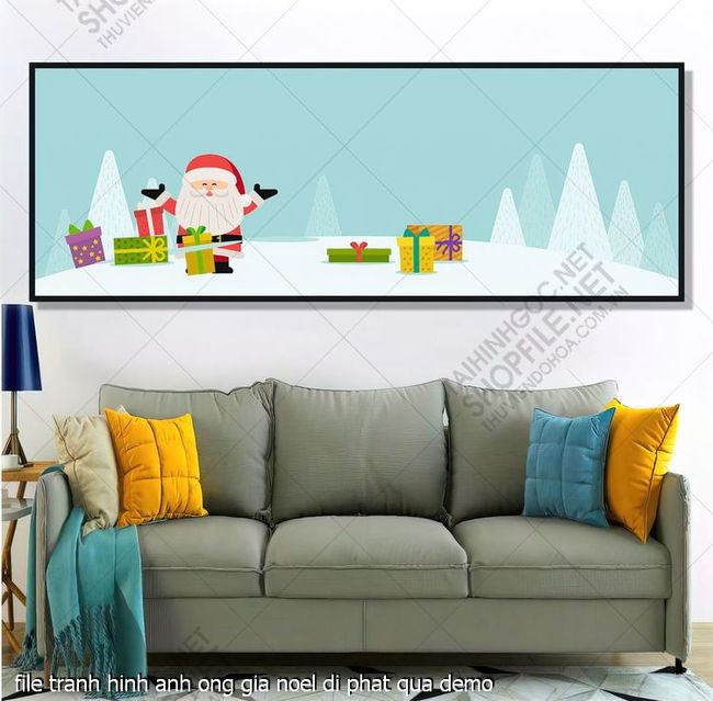 tranh cong giao file tranh hinh anh ong gia noel di phat qua